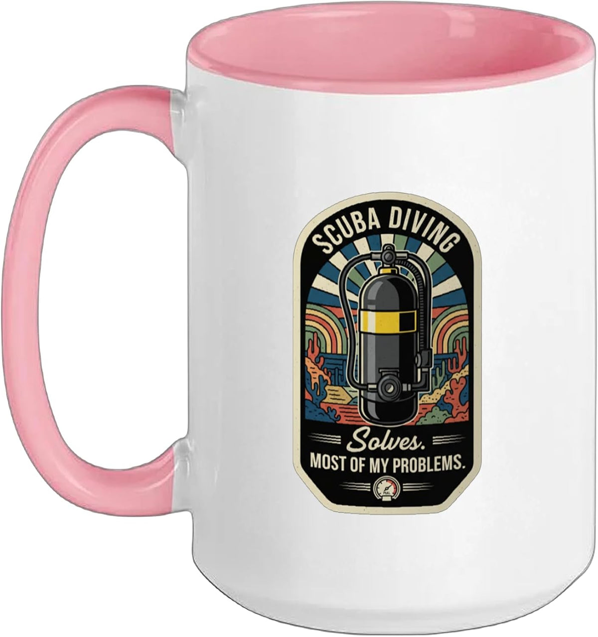 Retro Scuba Diving Solves Most Of My Problems Funny Diver Ceramic Mug