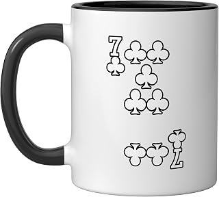 7 Of Clubs - Playing Card Halloween Costume Dark Ceramic Mug