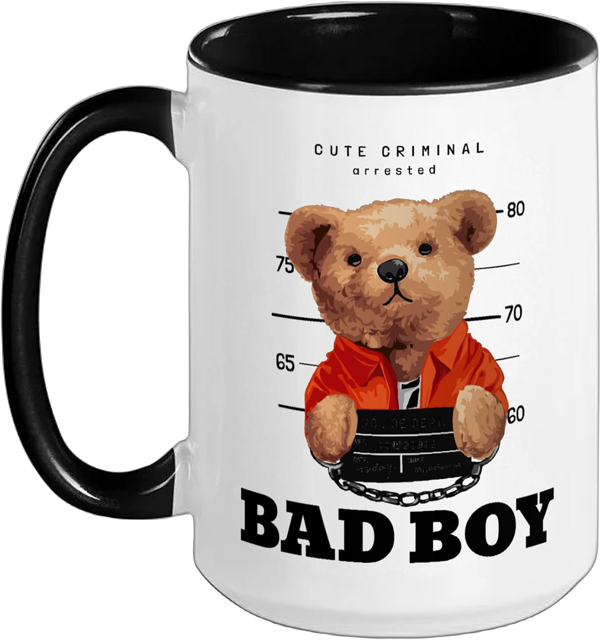 Bad Boy Tee Shirt, Funny Teddy Bear Graphic Design Style Ceramic Mug