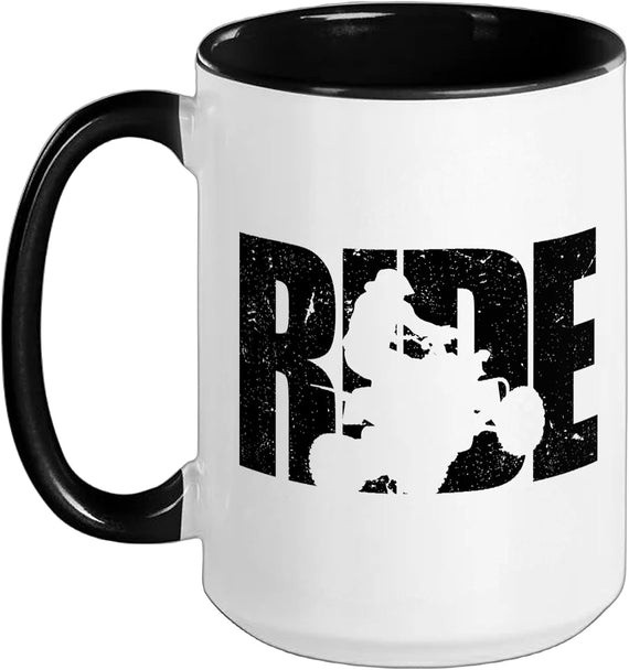 Four Wheeler Ride Silhouette Atv Quad 4 Wheeler Ceramic Mug