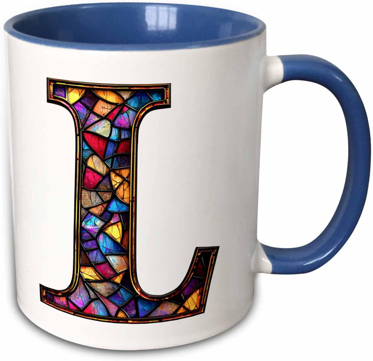 Pretty Image Of Stained Glass Letter L Ceramic Mug