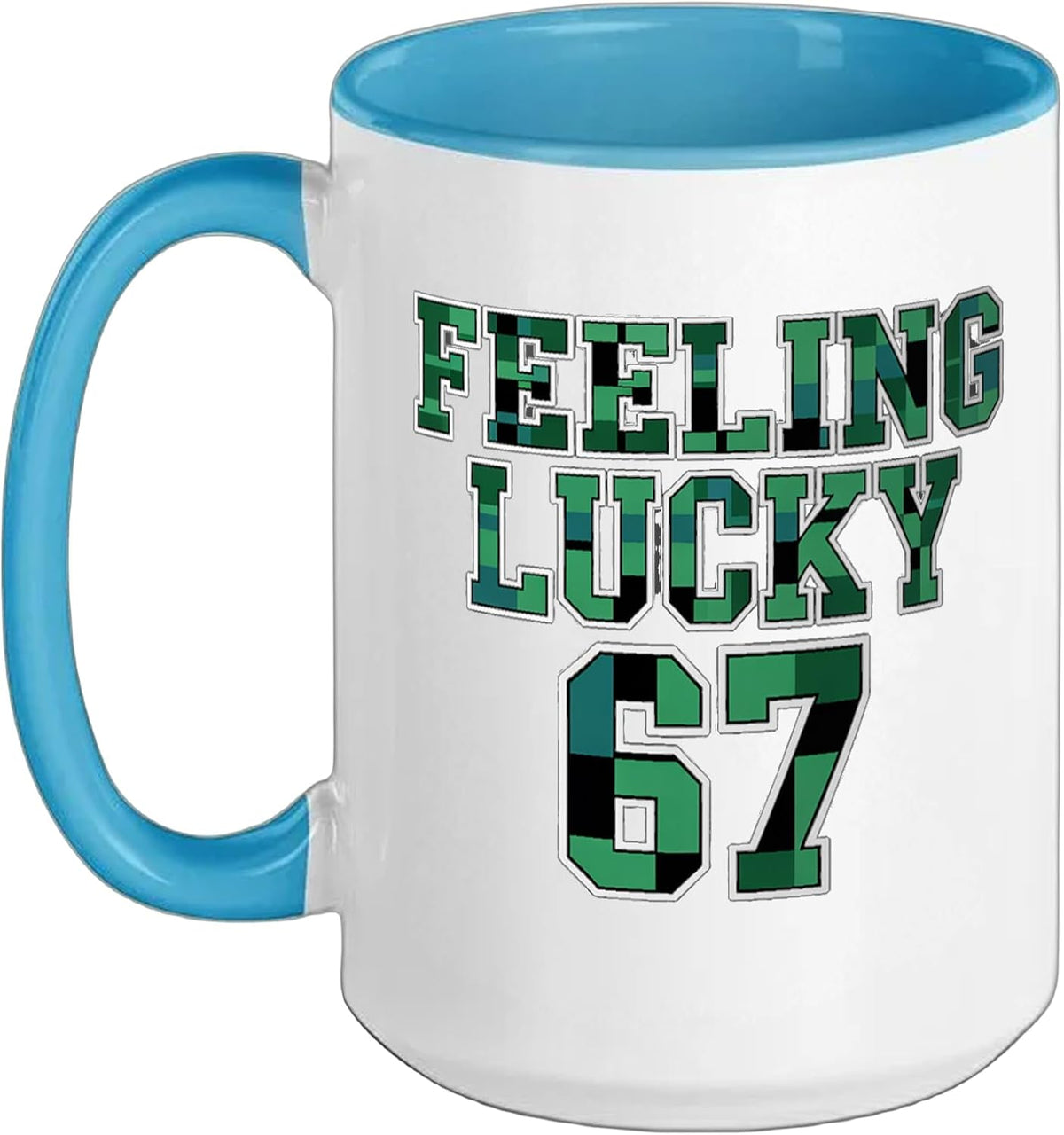 St Patrick's Day Feeling Lucky 67 Collegiate Graphic Ceramic Mug