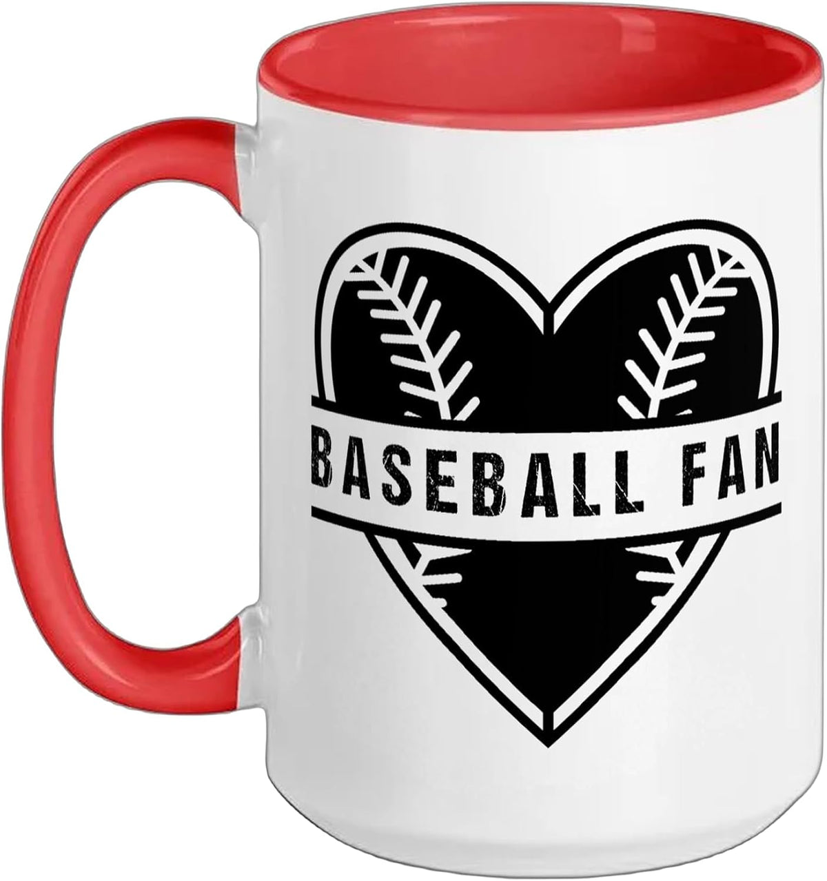 Baseball Fan Heart Love Sports Enthusiast Ceramic Mug