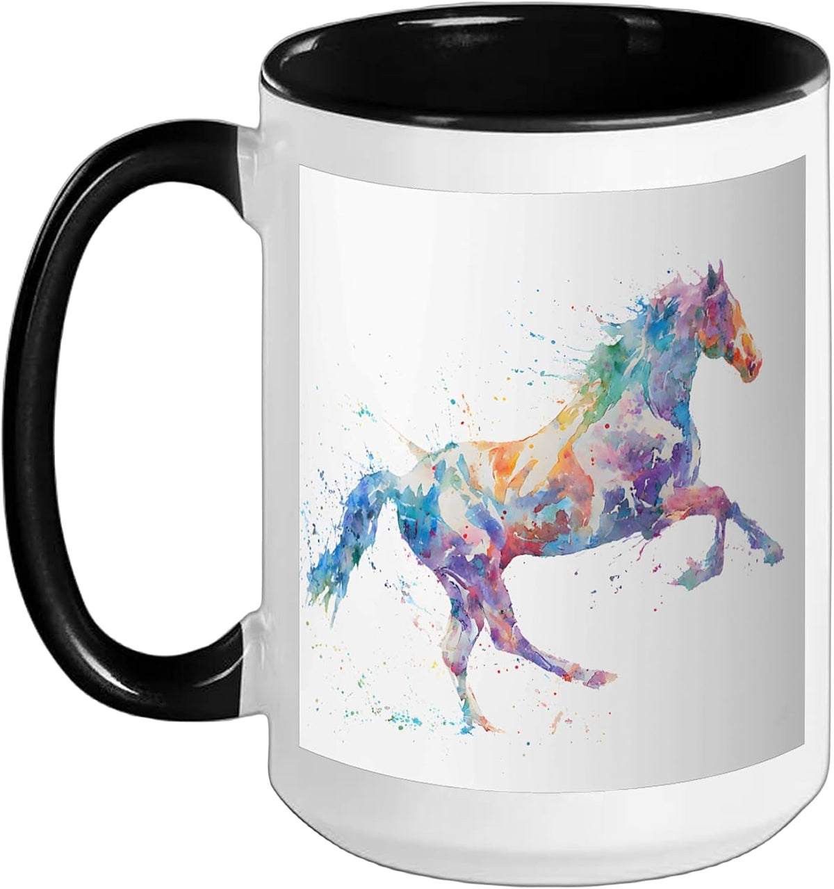 Watercolor Horse Running Artistic Design For Horse Lovers Ceramic Mug