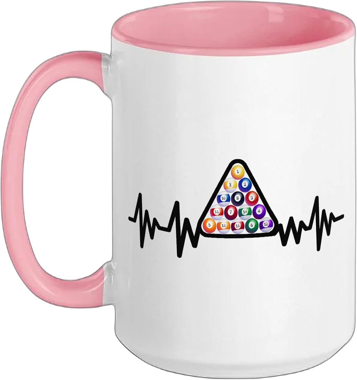 Billiard Pool Table Games Sticks Snooker Heartbeat Ceramic Mug