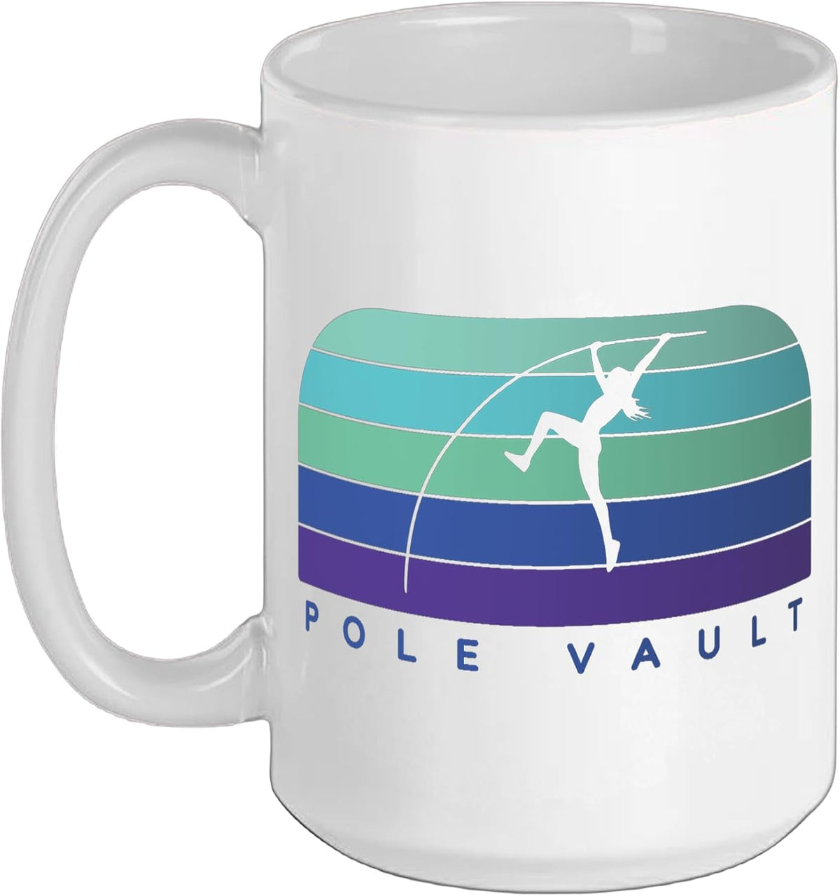 Pole Vault Retro - Fun Pole Vaulting Design For Your Ceramic Mug