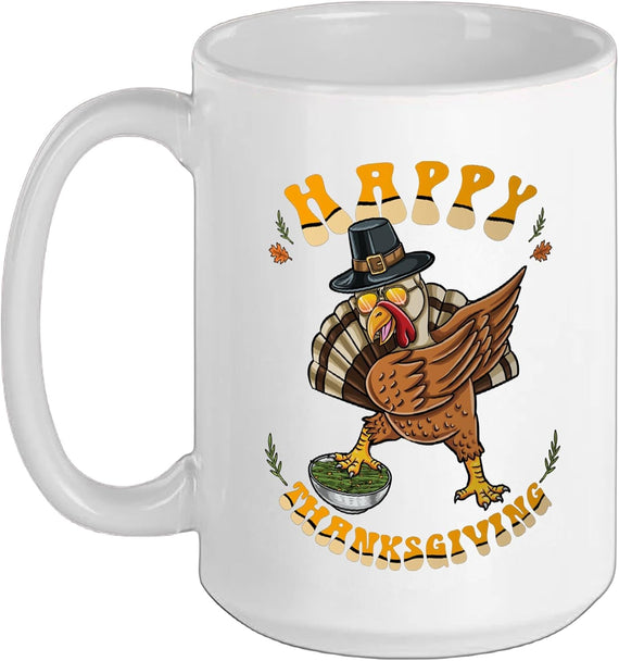 Turkey Green Bean Happy Thanksgiving Turkey Women Ceramic Mug
