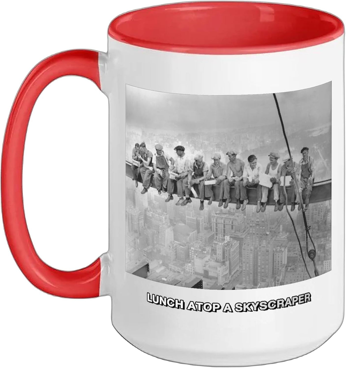 Happy Labour Day Lunch Atop Of A Skyscraper In New York Ceramic Mug