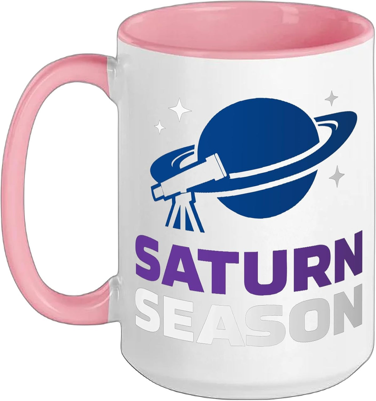 Saturn Season Planet Telescope Stargazing Ceramic Mug