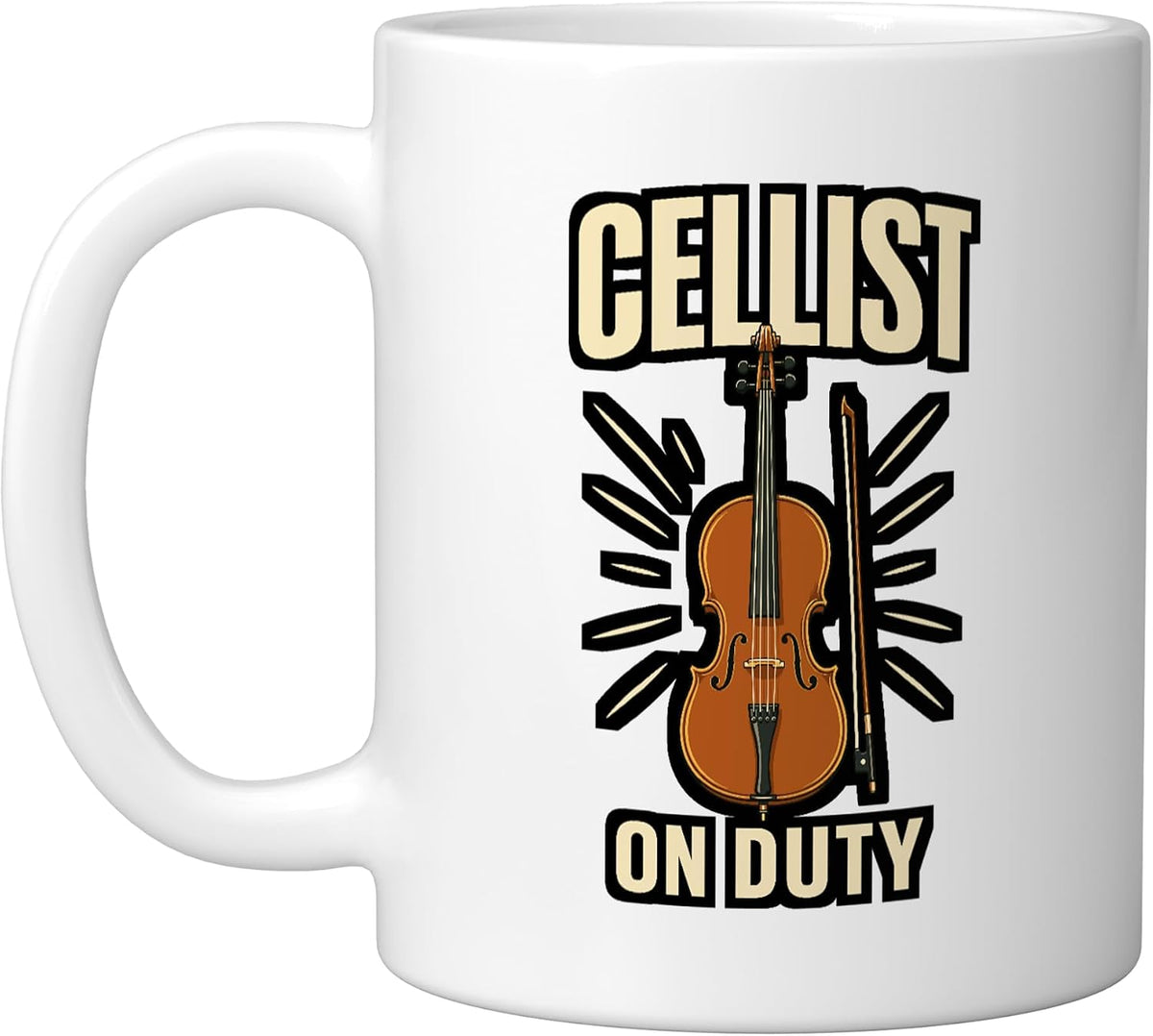Cellist Duty Cello Bow Music Orchestra Ceramic Mug