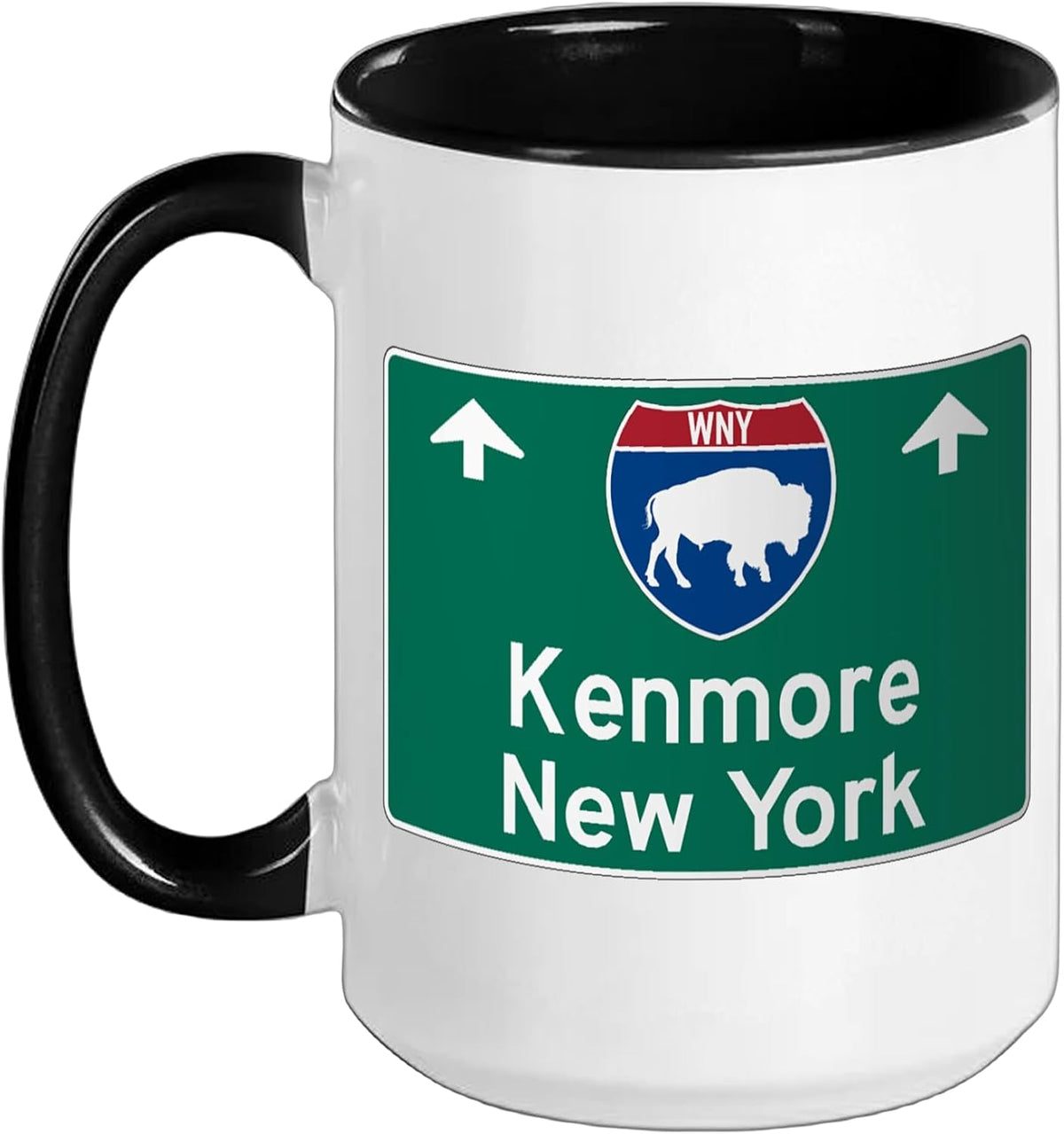 Kenmore New York Buffalo Ny Highway Traffic Sign Ceramic Mug