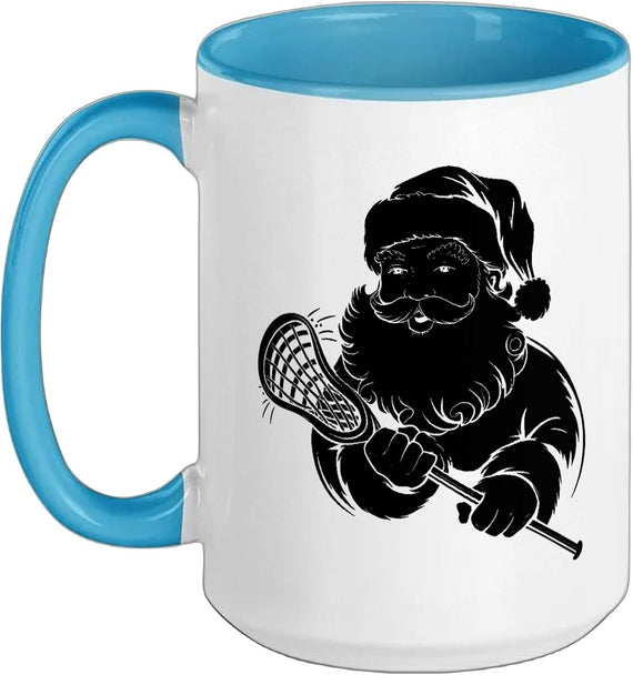 Santa Claus Lacrosse Player Lax Christmas Ceramic Mug