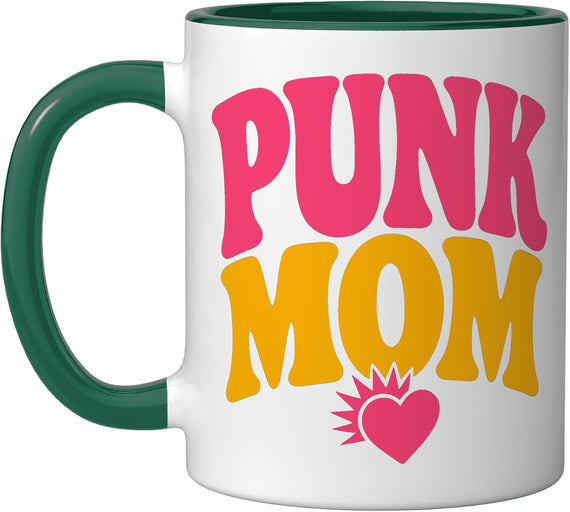 Punk Mom Heart Retro Alternative Music Ceramic Mug