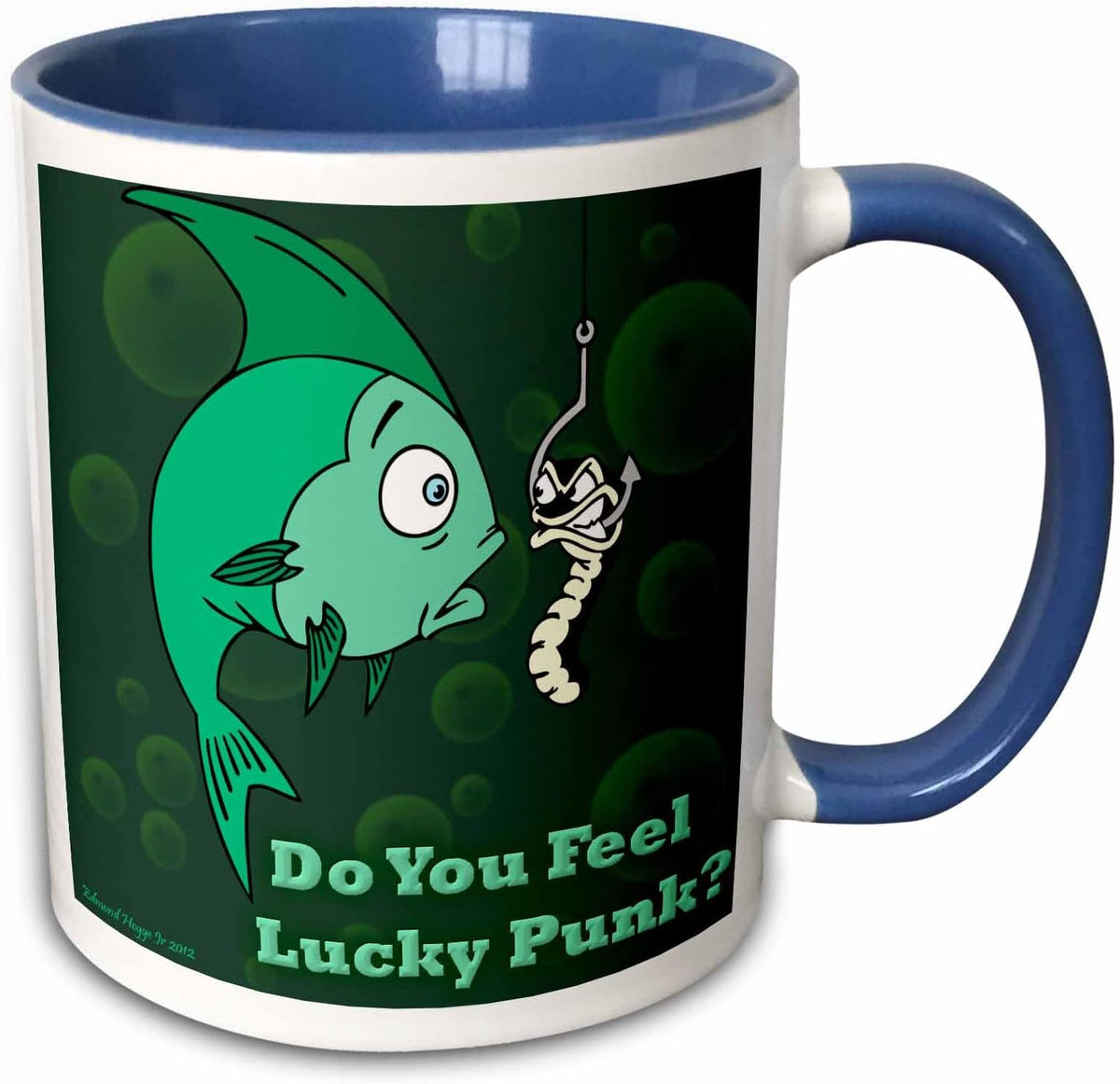 Fishing Humor On Green Background Ceramic Mug