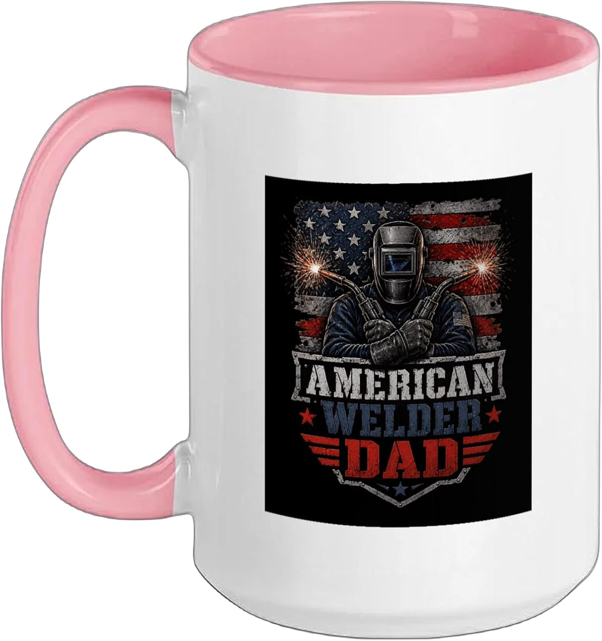American Welder Dad Patriotic Flag Ceramic Mug