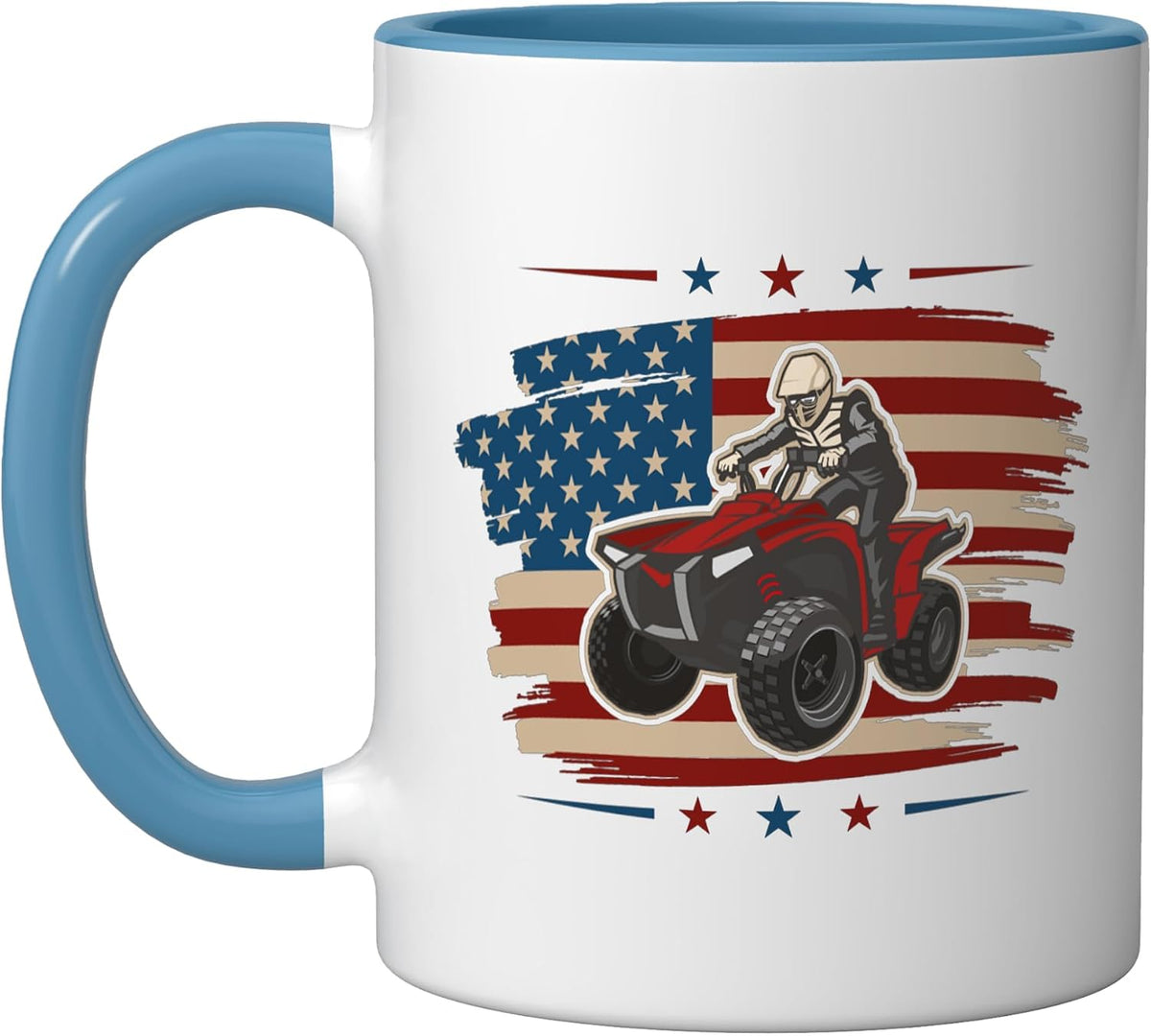 American Quad Driver Quad Bike 4 Wheeler Atv Ceramic Mug