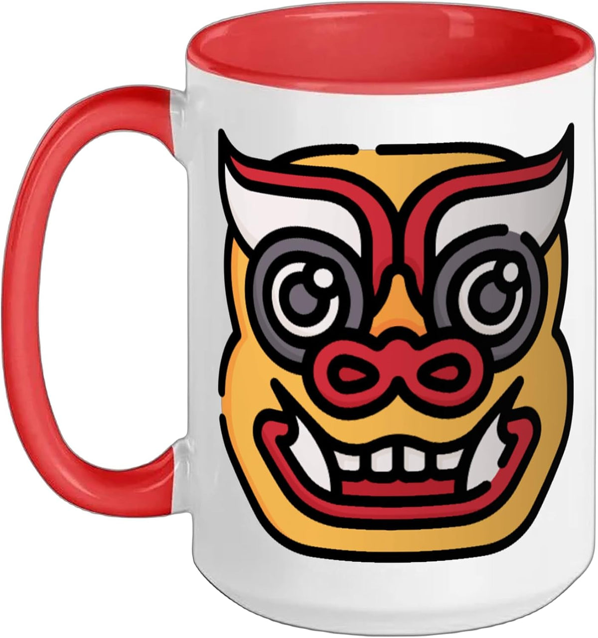Barong Balinese Mythology King Of Spirits Lion Mask Ceramic Mug
