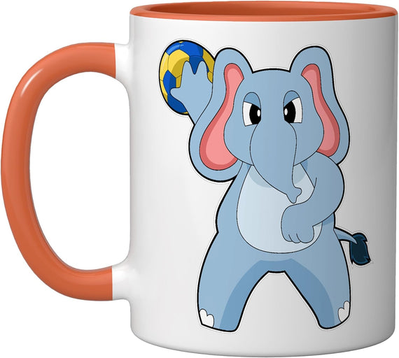 Elephant Handball Player Handball Sports Ceramic Mug