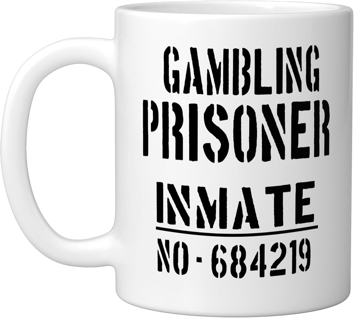 Gambling Prisoner Inmate Mugshot Number Ceramic Mug