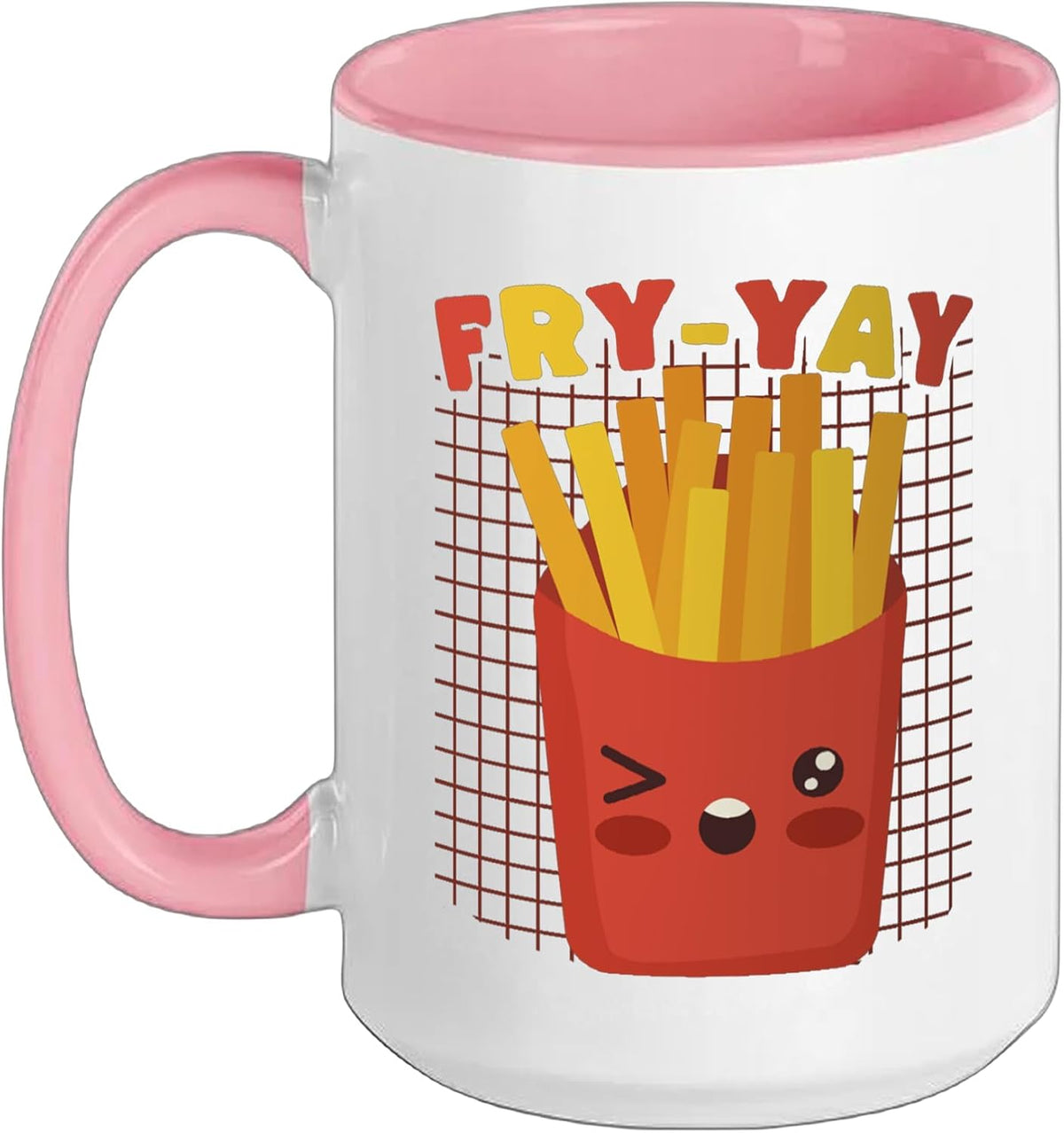 Fry Yay French Fries Cartoon Kawaii Food Ceramic Mug