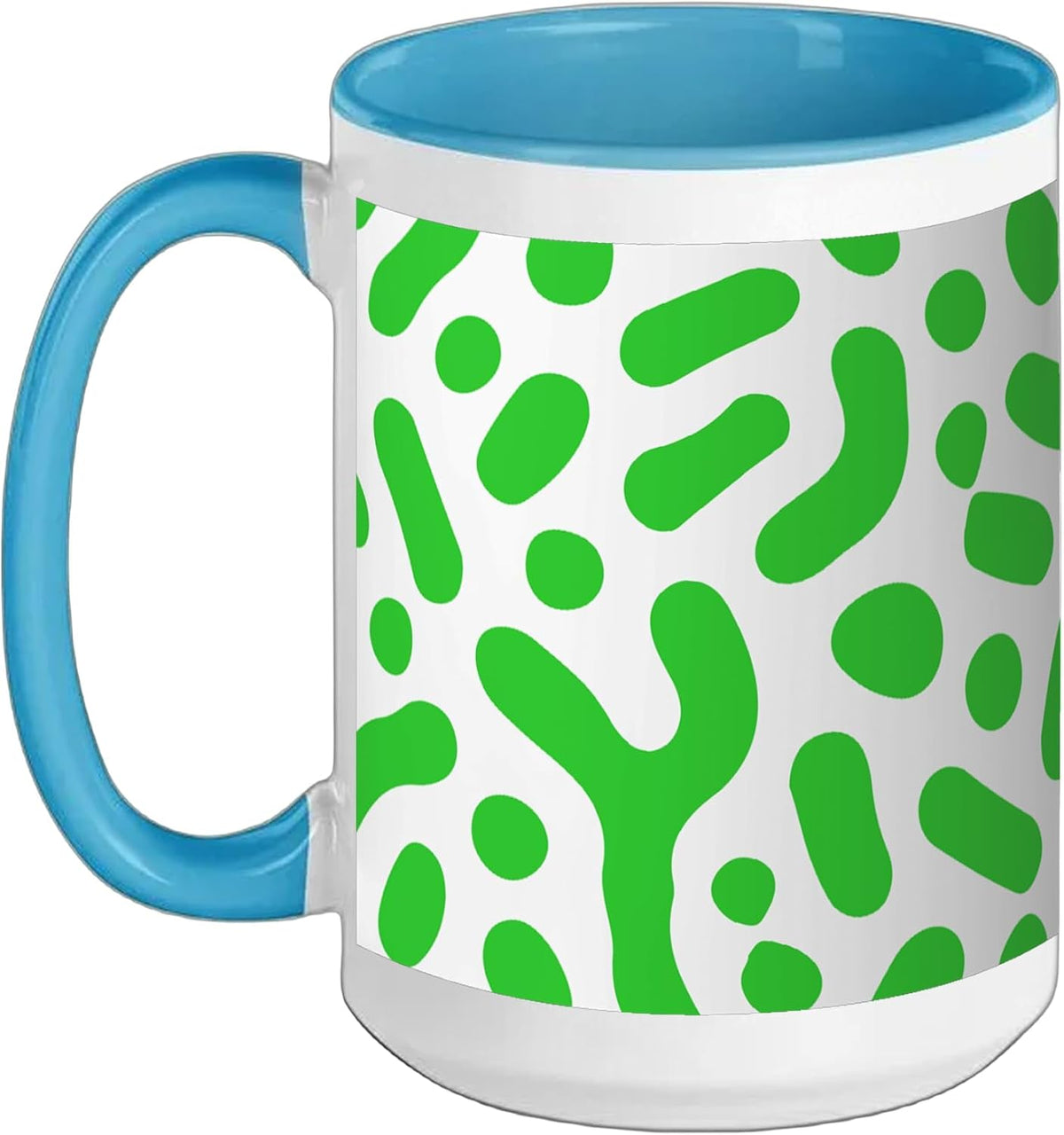 Abstract Art Green Accents Retro Cute Ceramic Mug