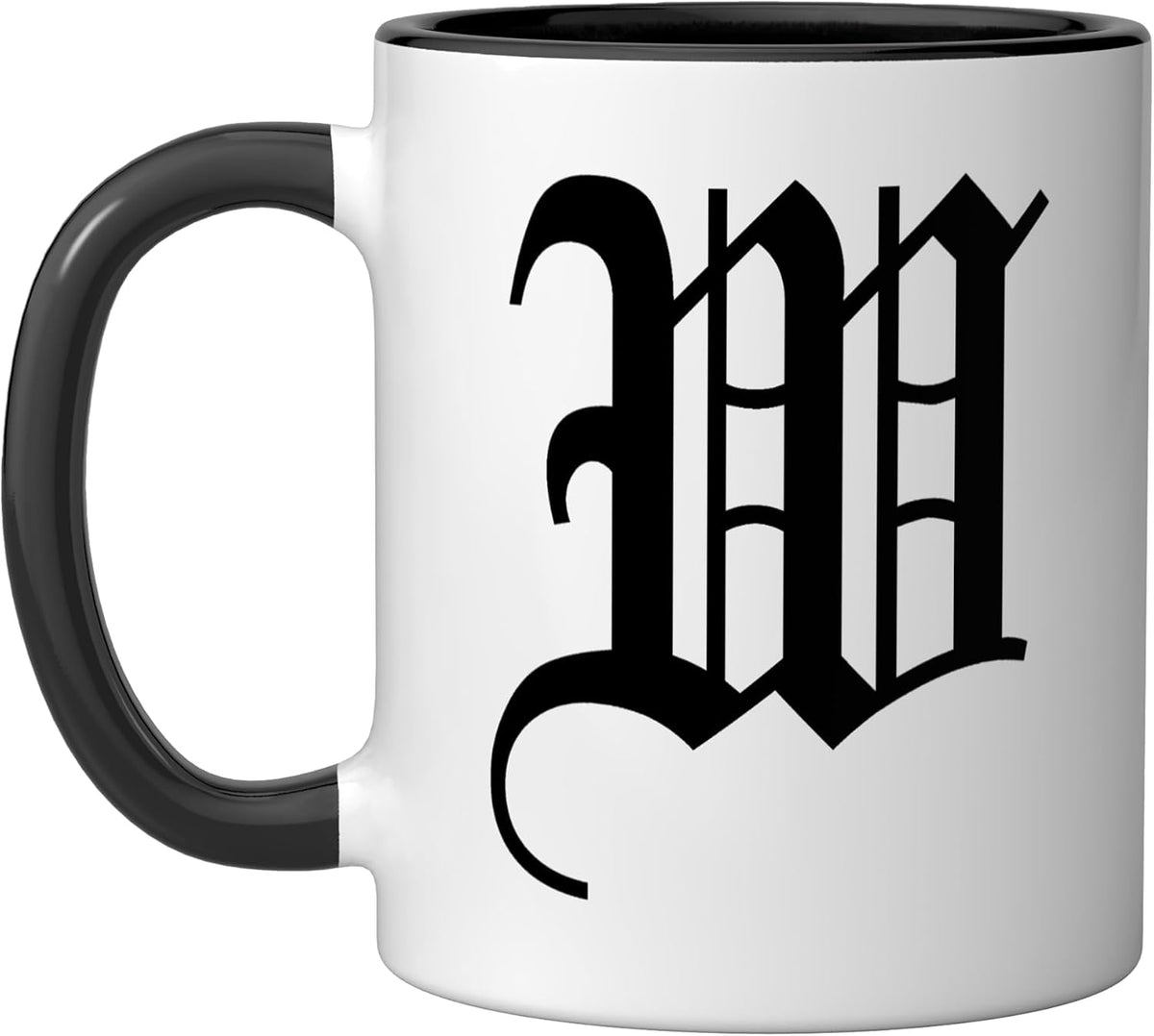 Letter W Gothic Old English Medieval Monogram Halloween Ceramic Mug