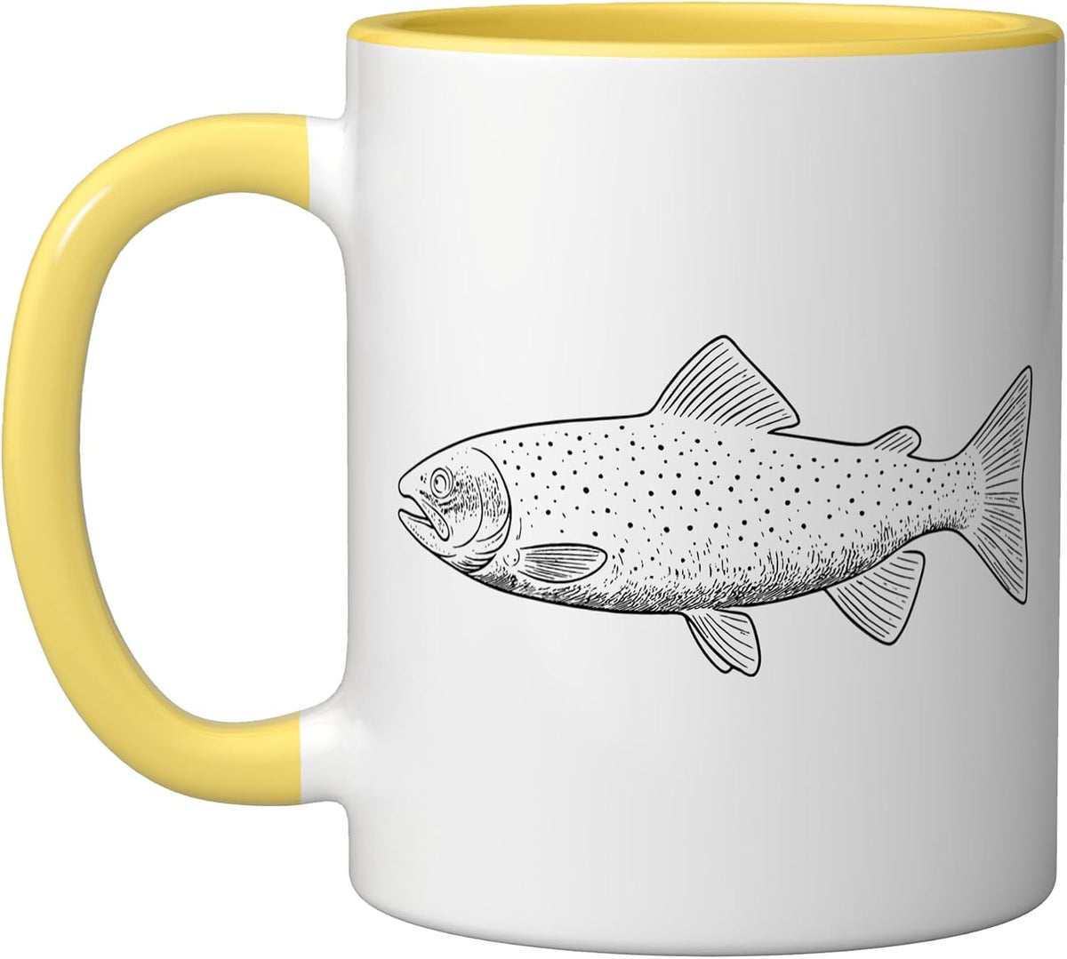 Trout Illustration Fishing Fisher Ceramic Mug