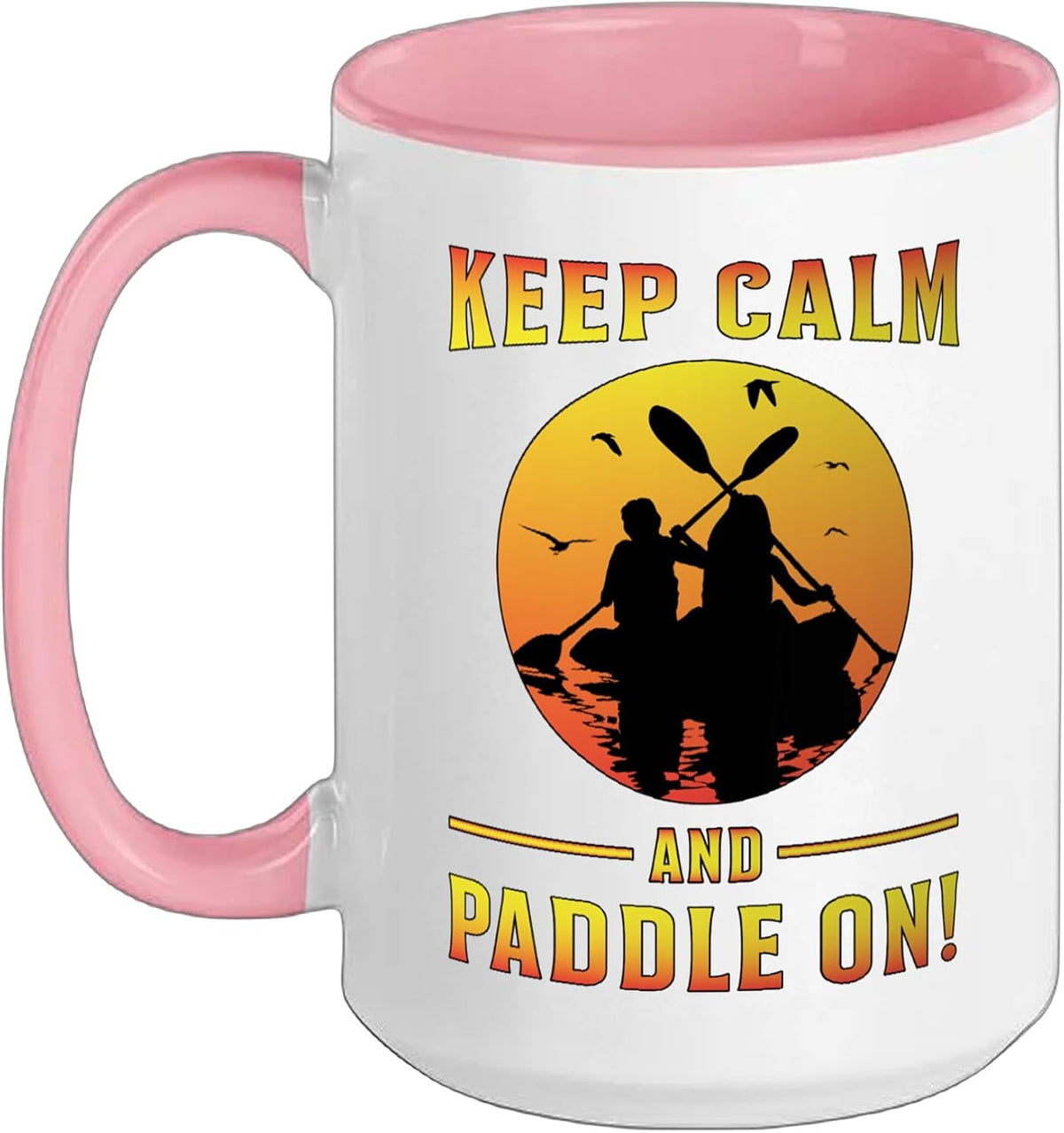 Keep Calm And Paddle On Kayaking Canoe Paddling Retro Ceramic Mug