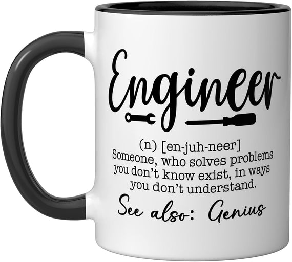 Engineer Definition Funny Sarcasm Humor Men Women Ceramic Mug