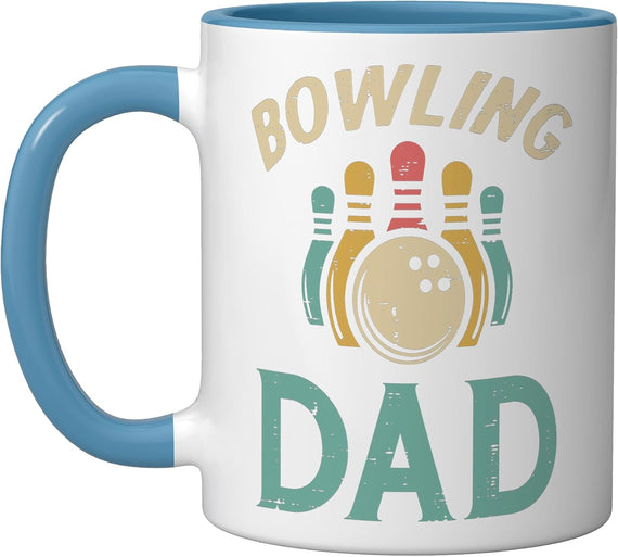 Fathers Day Bowling Dad Funny Bowler Daddy Papa Dada Ceramic Mug