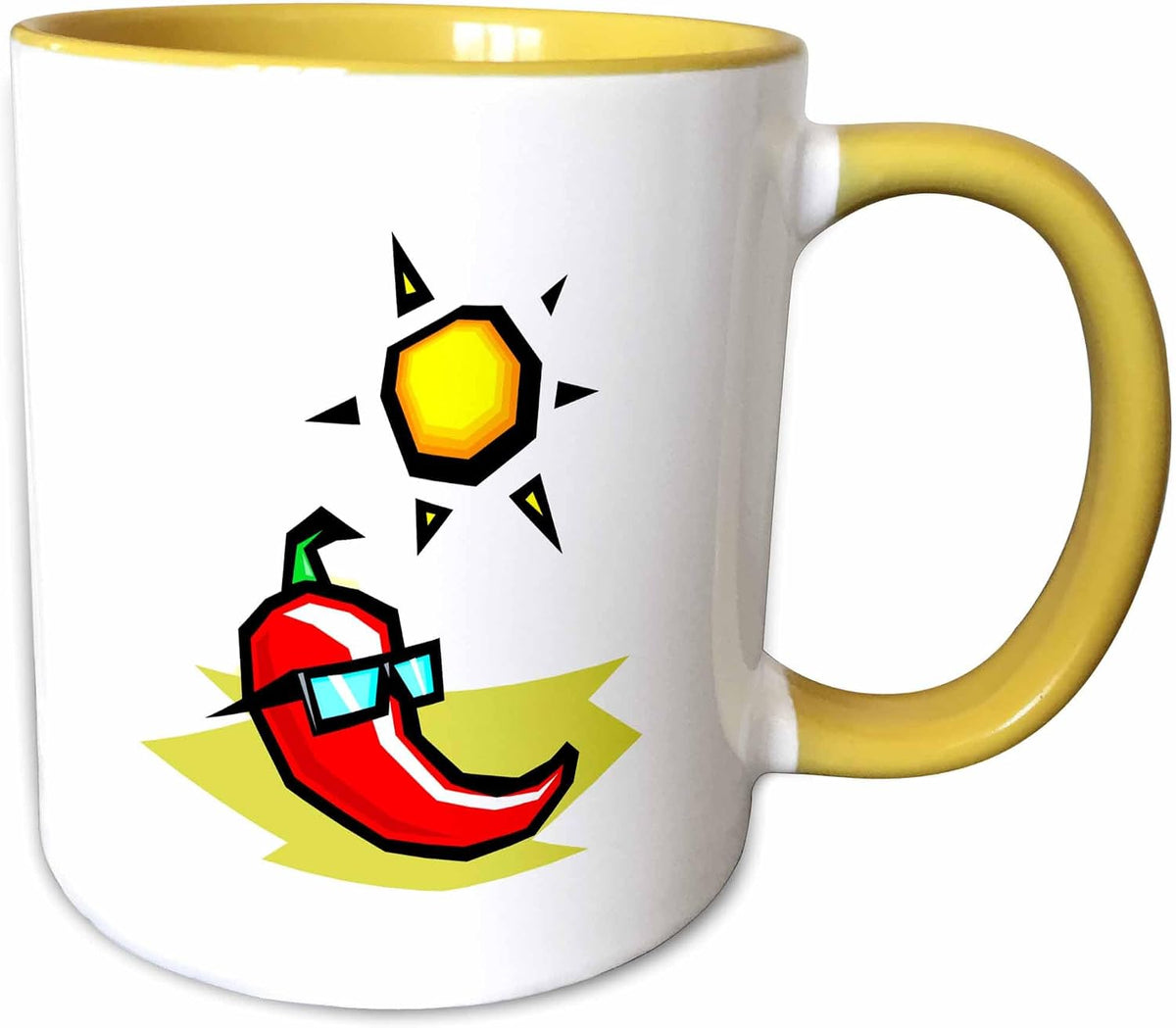 Red Pepper Sunglasses Sun On Beach Ceramic Mug