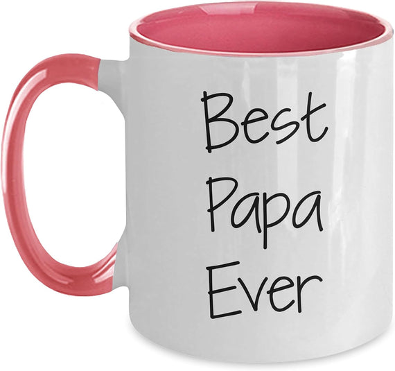 Best Papa Ever Script Lettering Grandpa Ceramic Mug