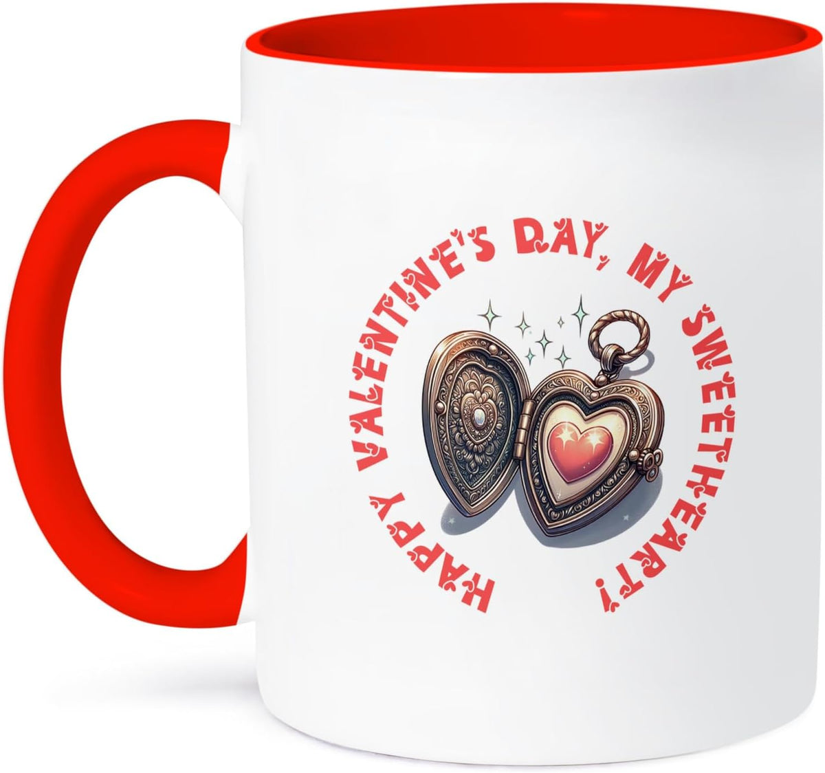 Happy Valentines Day, My Sweetheart, Charm Ceramic Mug