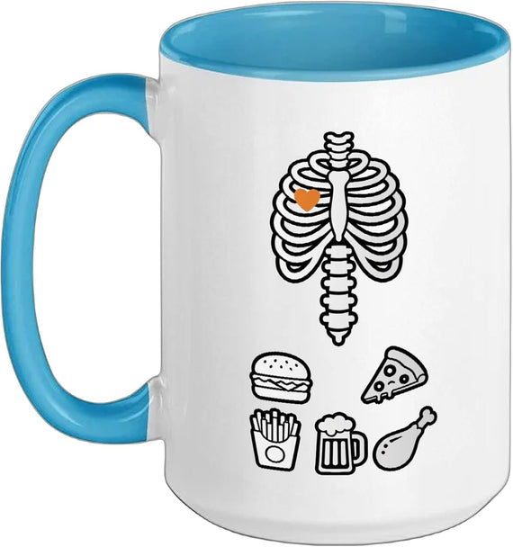 Skeleton Foodie Ribcage Fast Food Icons Ceramic Mug