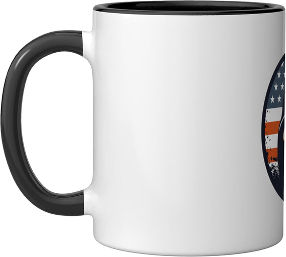 Patriotic Grim Reaper Skull American Flag Halloween Design Ceramic Mug