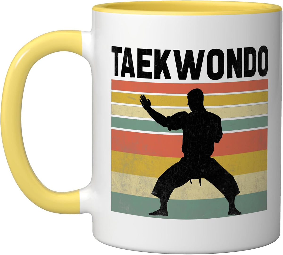 Retro Taekwondo Silhoutte Martial Artist Martial Arts Ceramic Mug