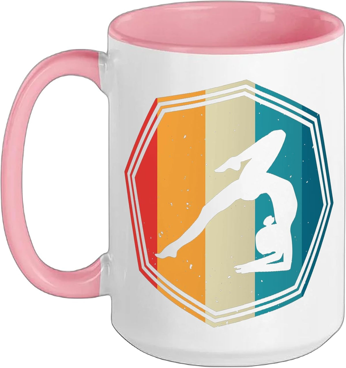 Vintage Gymnast Silhouette Gymnastics Pose Ceramic Mug