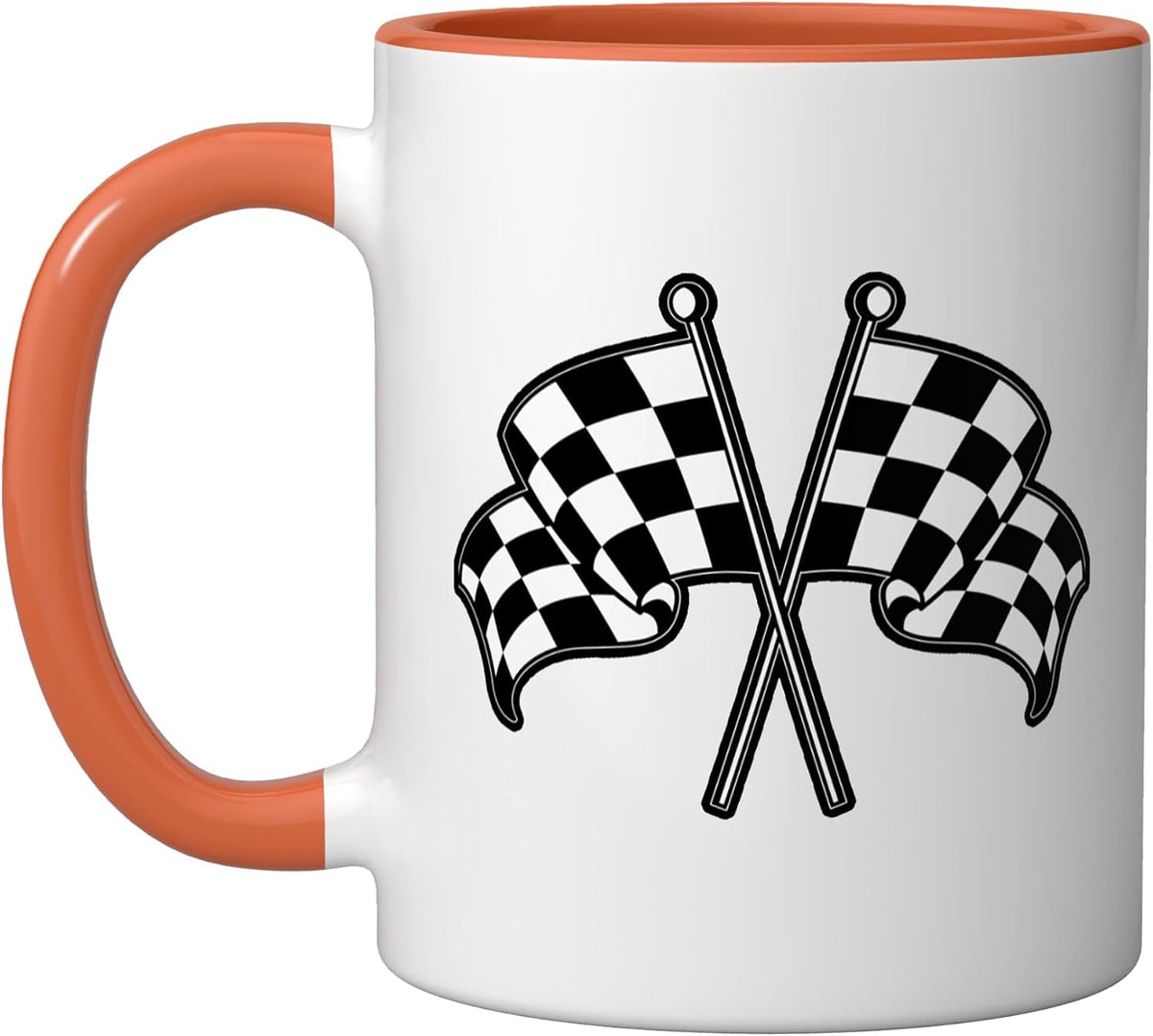 Car Racing Checkered Finish Line Flag Automobile Motor Ceramic Mug