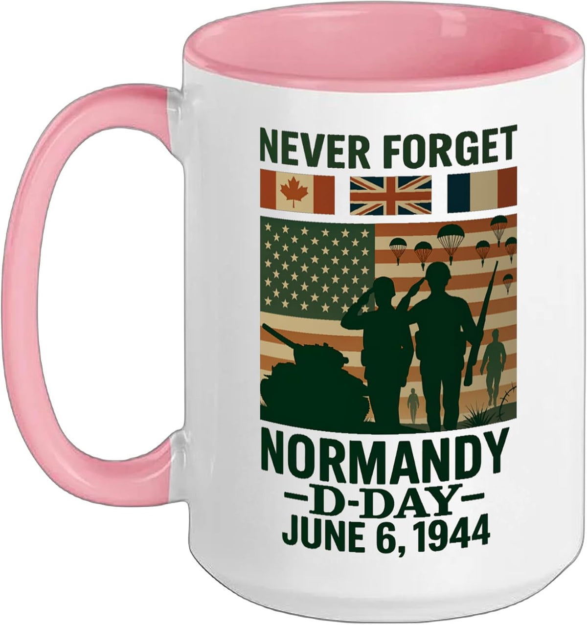 Never Forget Normandy D-Day June 6 1944 Ceramic Mug