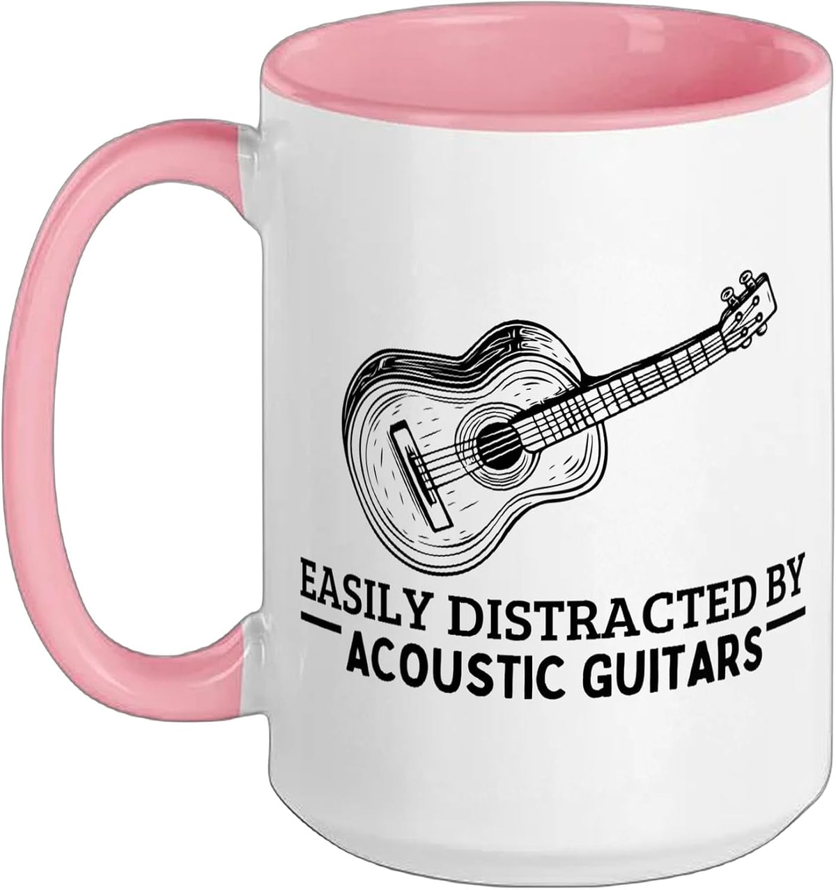 Easily Distracted By Acoustic Guitars Ceramic Mug
