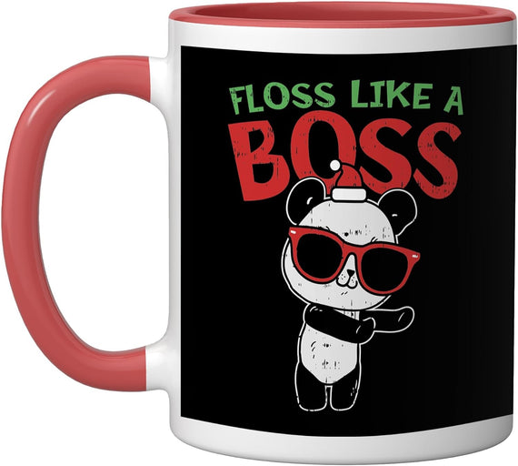 Floss Like A Boss Christmas Panda Animal Boy Girl Ceramic Mug