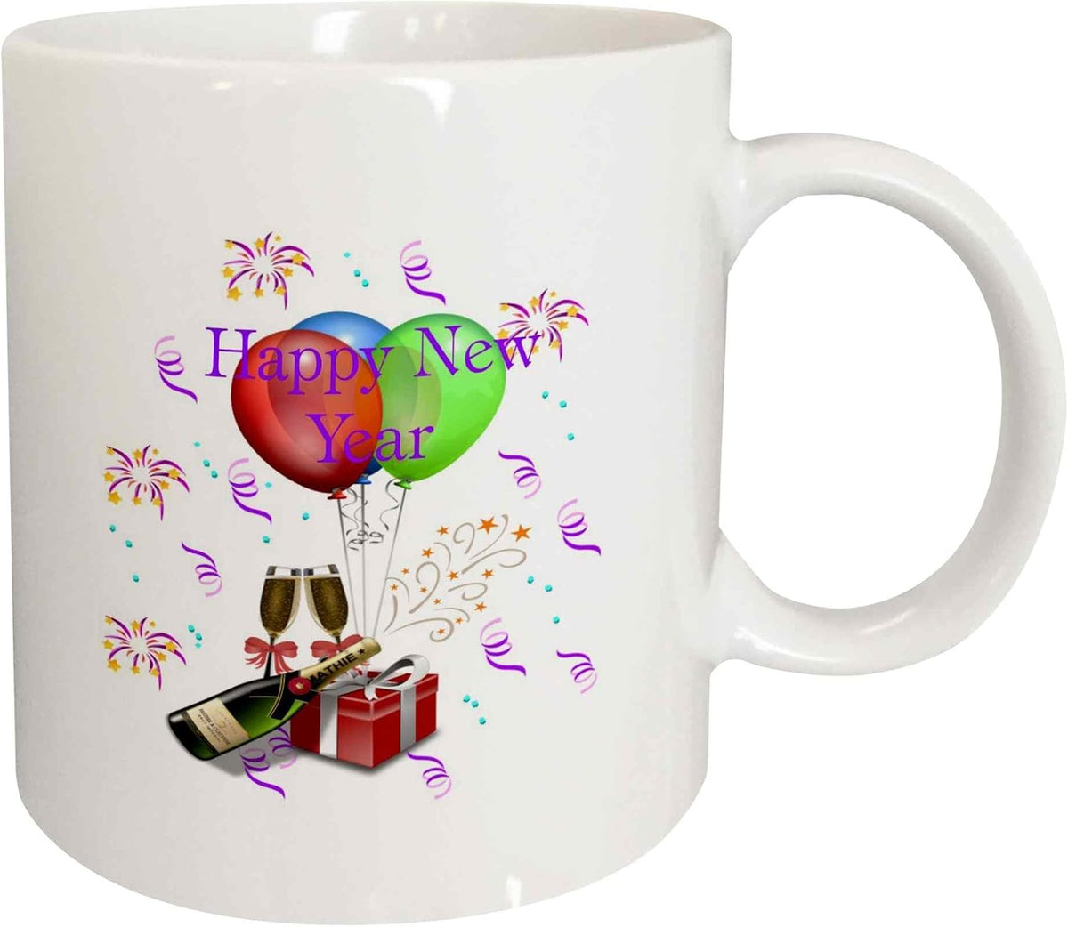 Champagne Balloons New Year Ceramic Mug