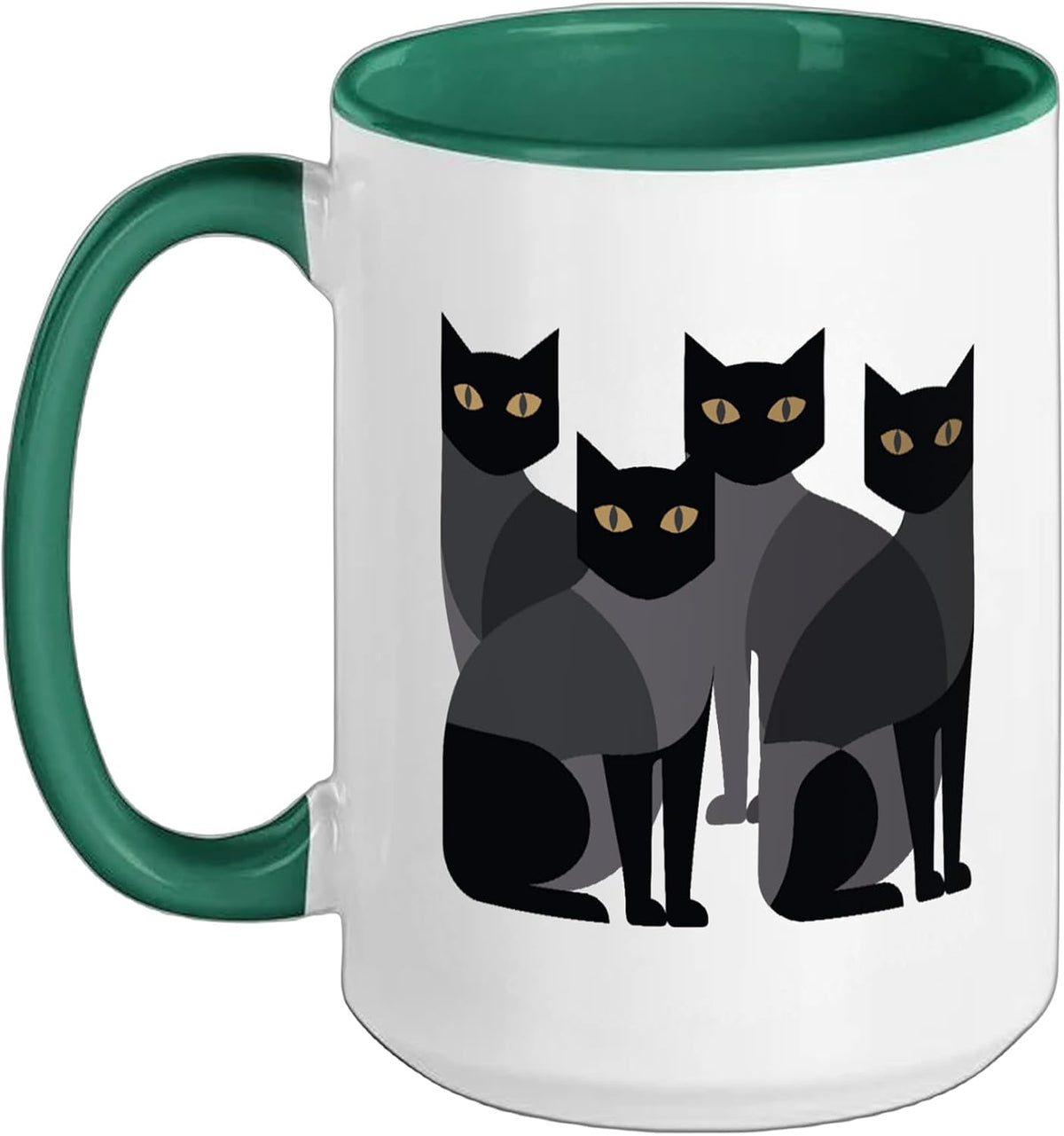 Gothic Cats Emo Grunge Punk Graphic Goth Mid-Century Ceramic Mug