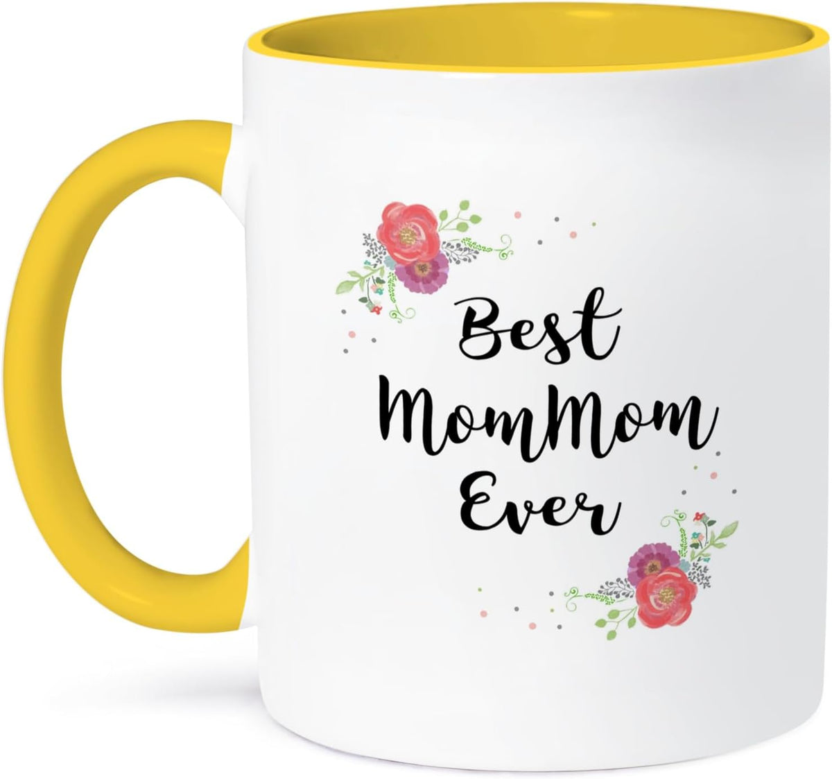 Floral Best Mommom Ever Pretty Watercolor Ceramic Mug