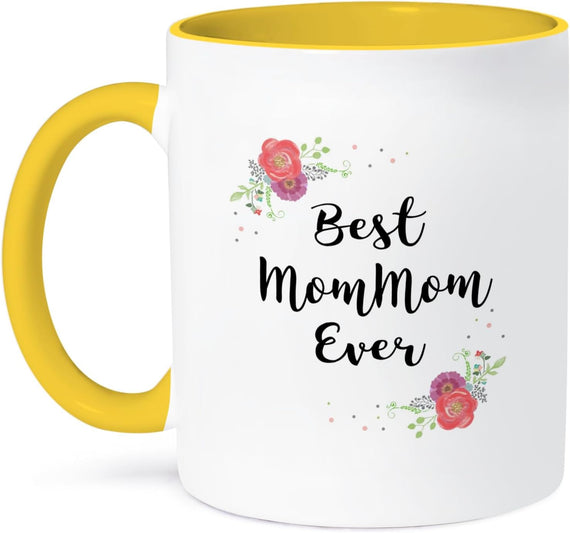 Floral Best Mommom Ever Pretty Watercolor Ceramic Mug