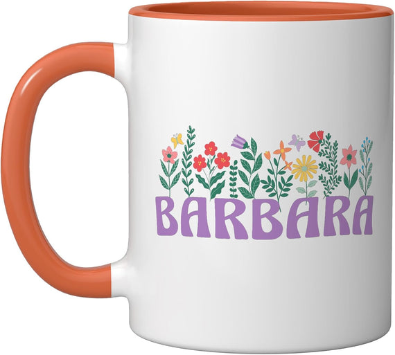 Wildflower Floral Barbara First Name Mother's Day Women Ceramic Mug