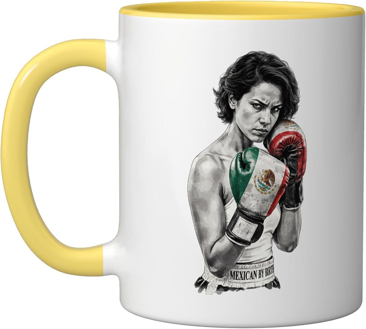 Mexican Female Boxer Pride Boxing Gloves Ceramic Mug