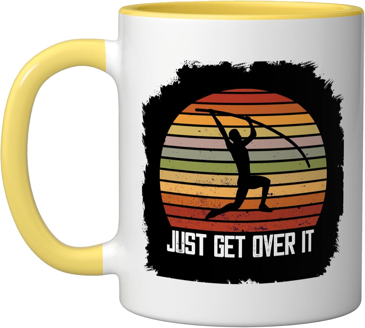 Retro Vintage Pole Vaulting Just Get Over It Pole Vault Ceramic Mug