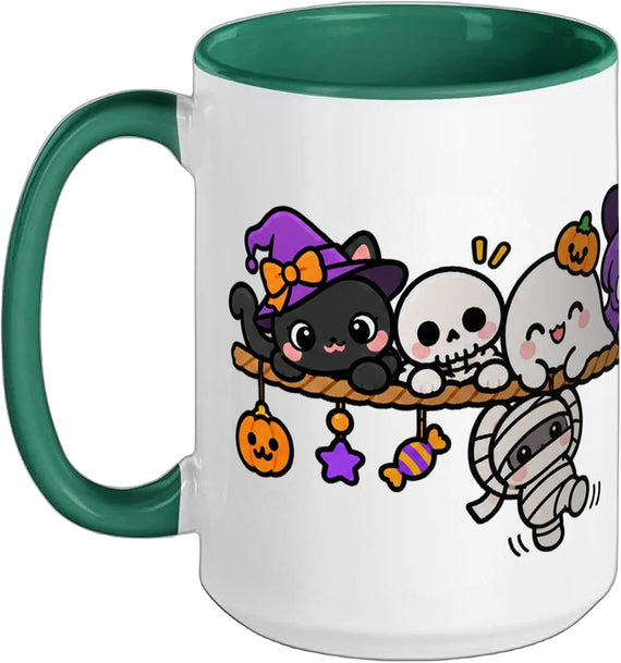 Kawaii Halloween Characters Spooky Cute Design Ceramic Mug