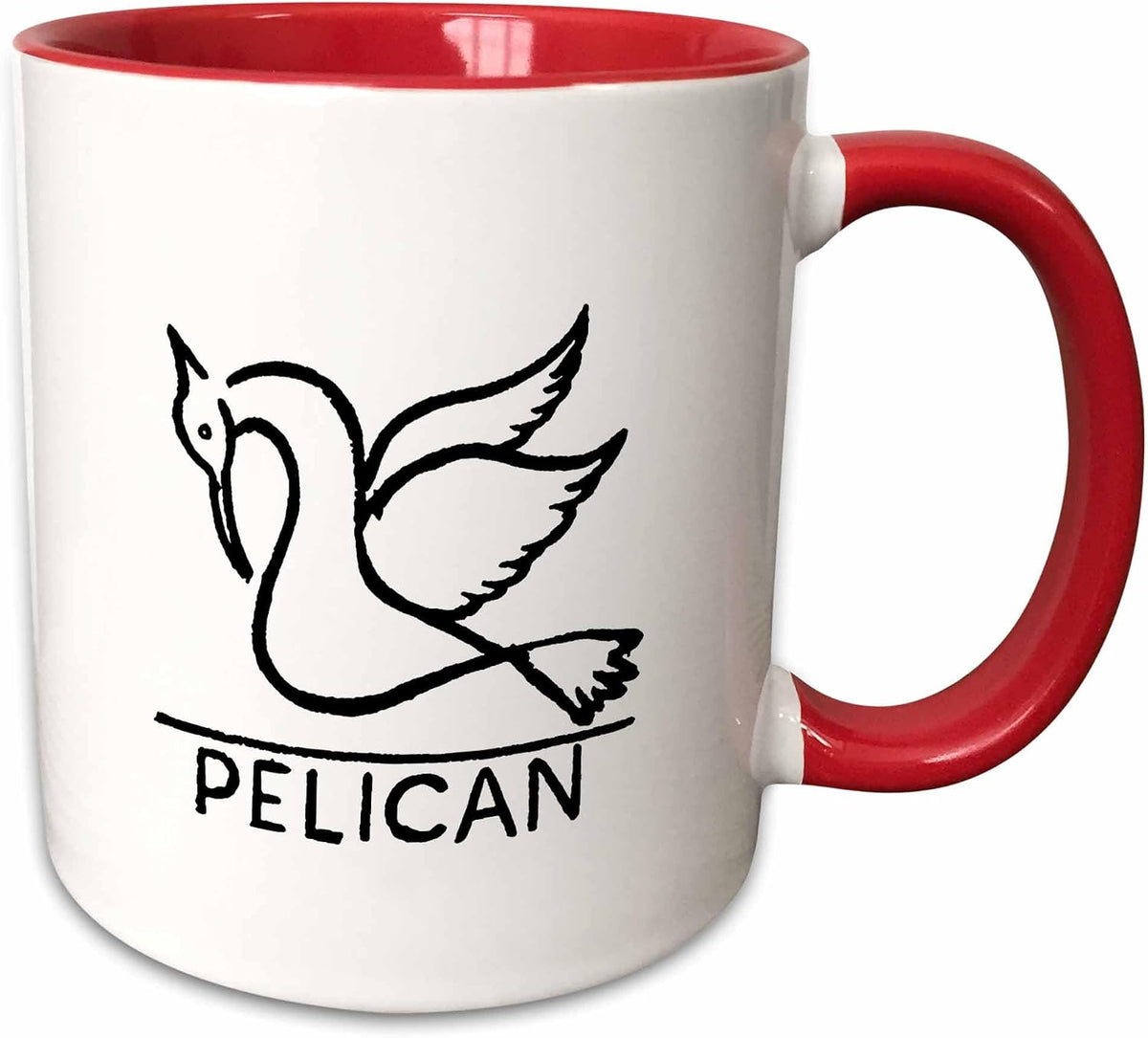 Pelican Vintage Jagged Animal Drawing Ceramic Mug